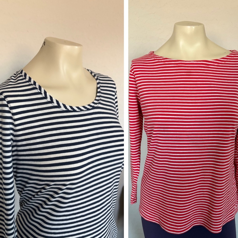 Bundle of 2 - Vineyard Vines Womens Striped Shirts Sz Medium Preppy Old Money